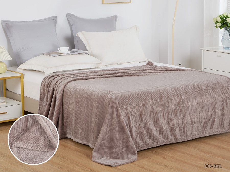 Плед CL HOME "Bellini" велсофт двуспальный 180*200 (180/005-BEL, Узоры, Коричневый)